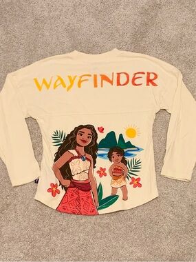 Disney Spirit Jersey Kids Moana Wayfinder Long Sleeve Shirt Size 5/6 Hei Hei